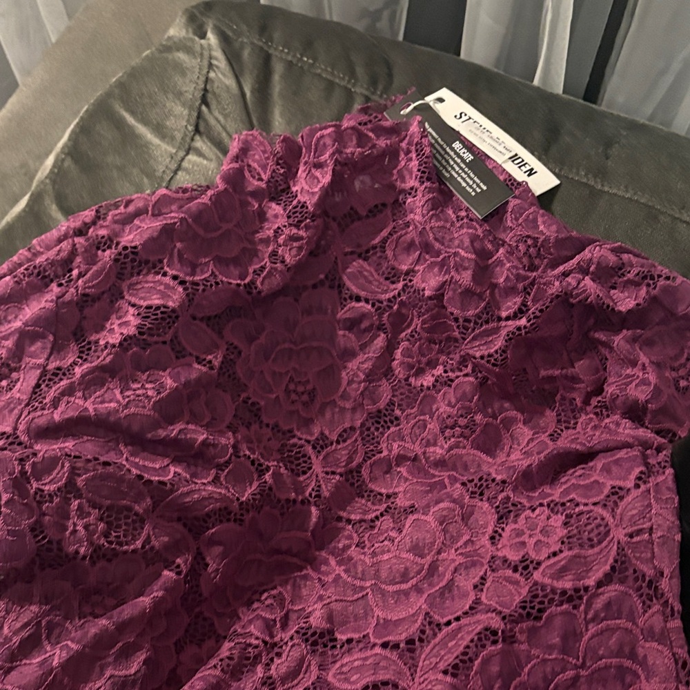Steve Madden Purple Lace Midi Dress